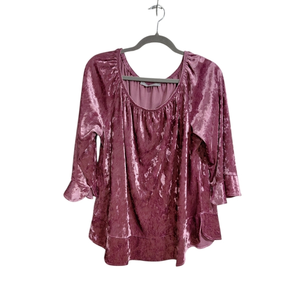 Valerie Stevens Mauve Crushed Velvet Tunic